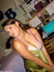 Young brunette babe slowly
